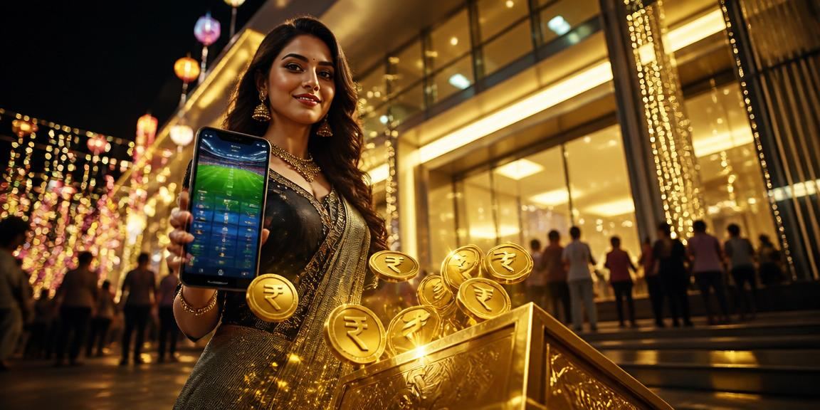Indian cricket betting theme showing digital rupee